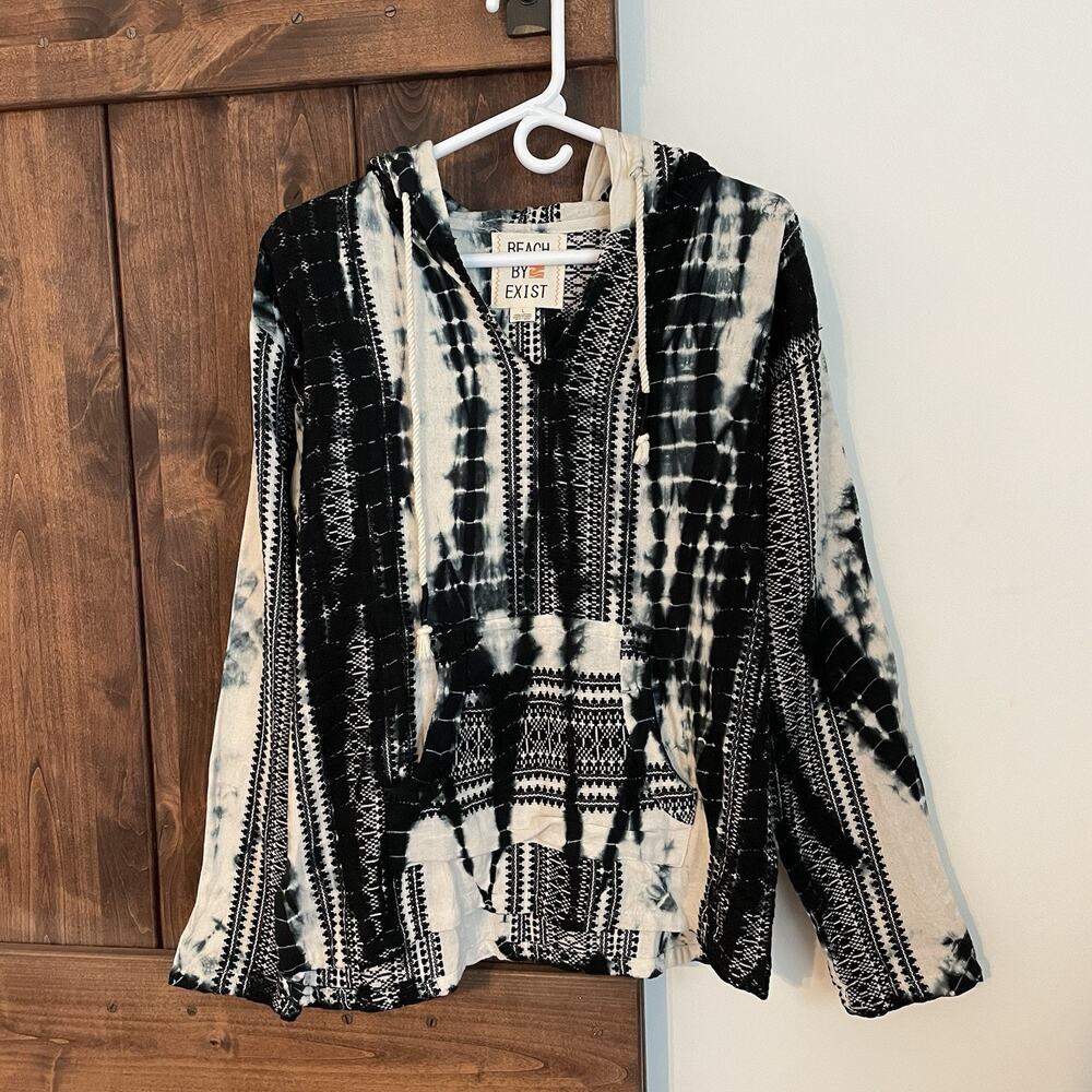 Beach By Exist Size Large Boho Rug Style Baja Hopper Surfer Hoodie Sweatshirt